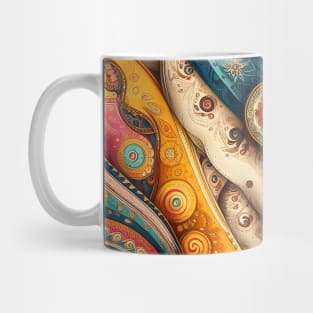 Vibrant Vistas: Celebrating Indian Elegance through Sari Textiles, Rajput Paintings, and More Mug